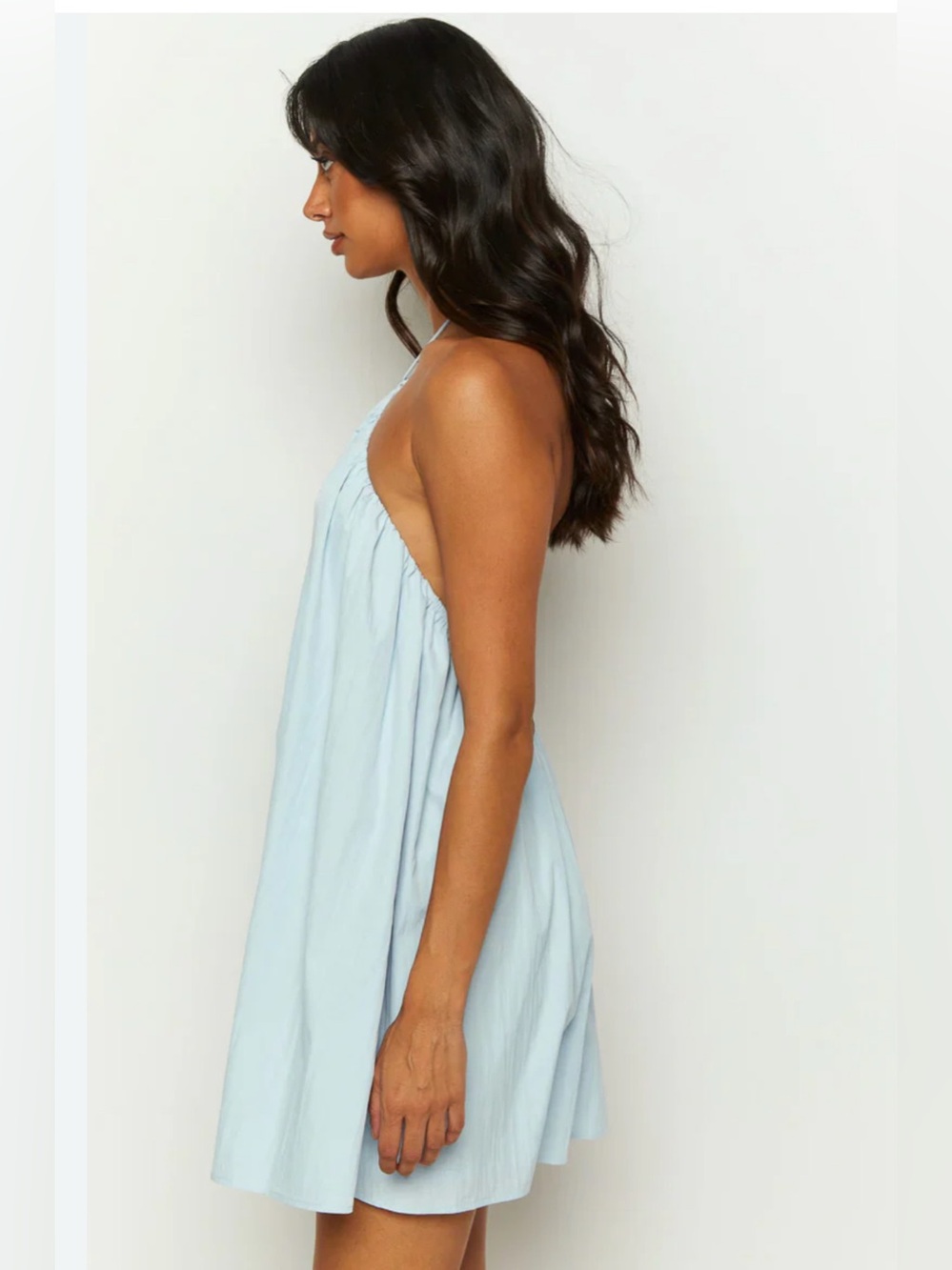 Beginning Talei Blue Halter Puff Mini Dress NWT SIZE 6